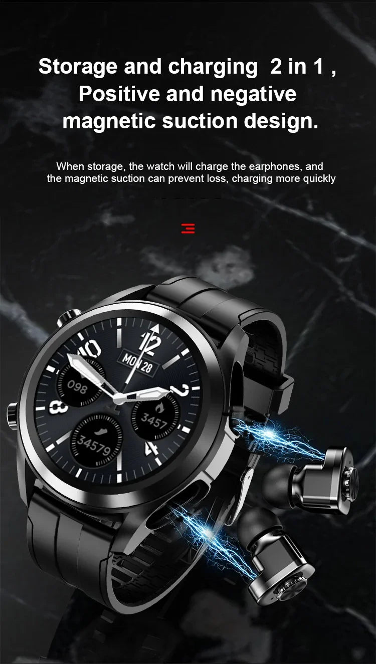 Montre Connectée 2-en-1 avec Écouteurs Sans Fil Intégrés