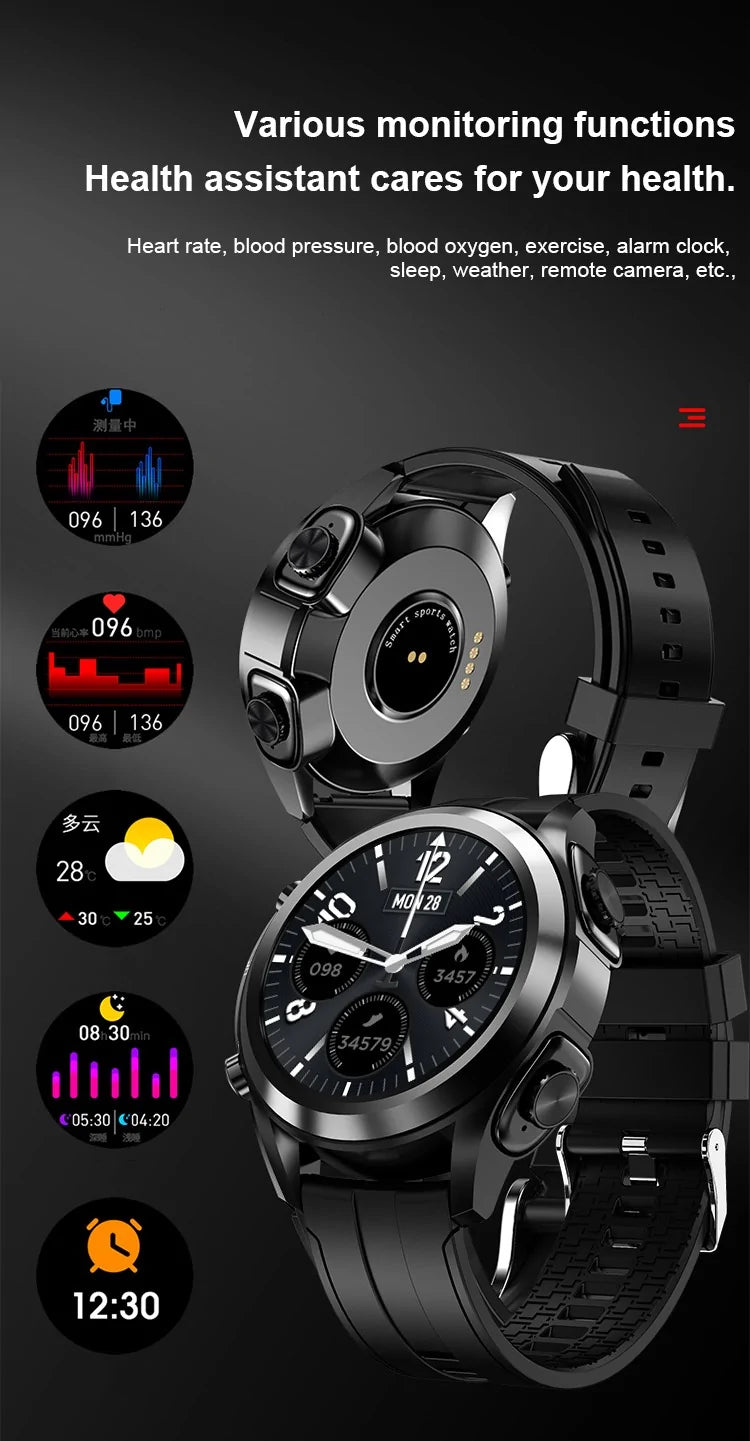 Montre Connectée 2-en-1 avec Écouteurs Sans Fil Intégrés