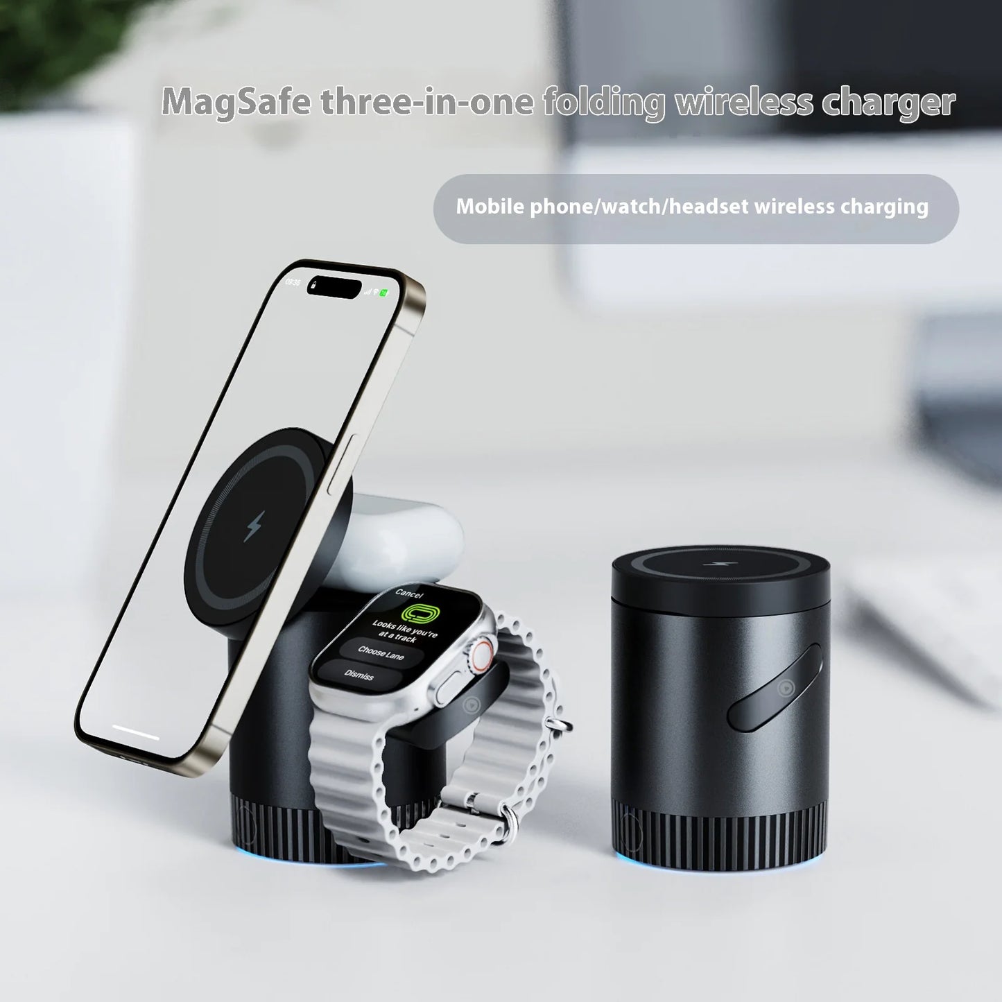 Station de Charge Magnétique Sans Fil 3-en-1