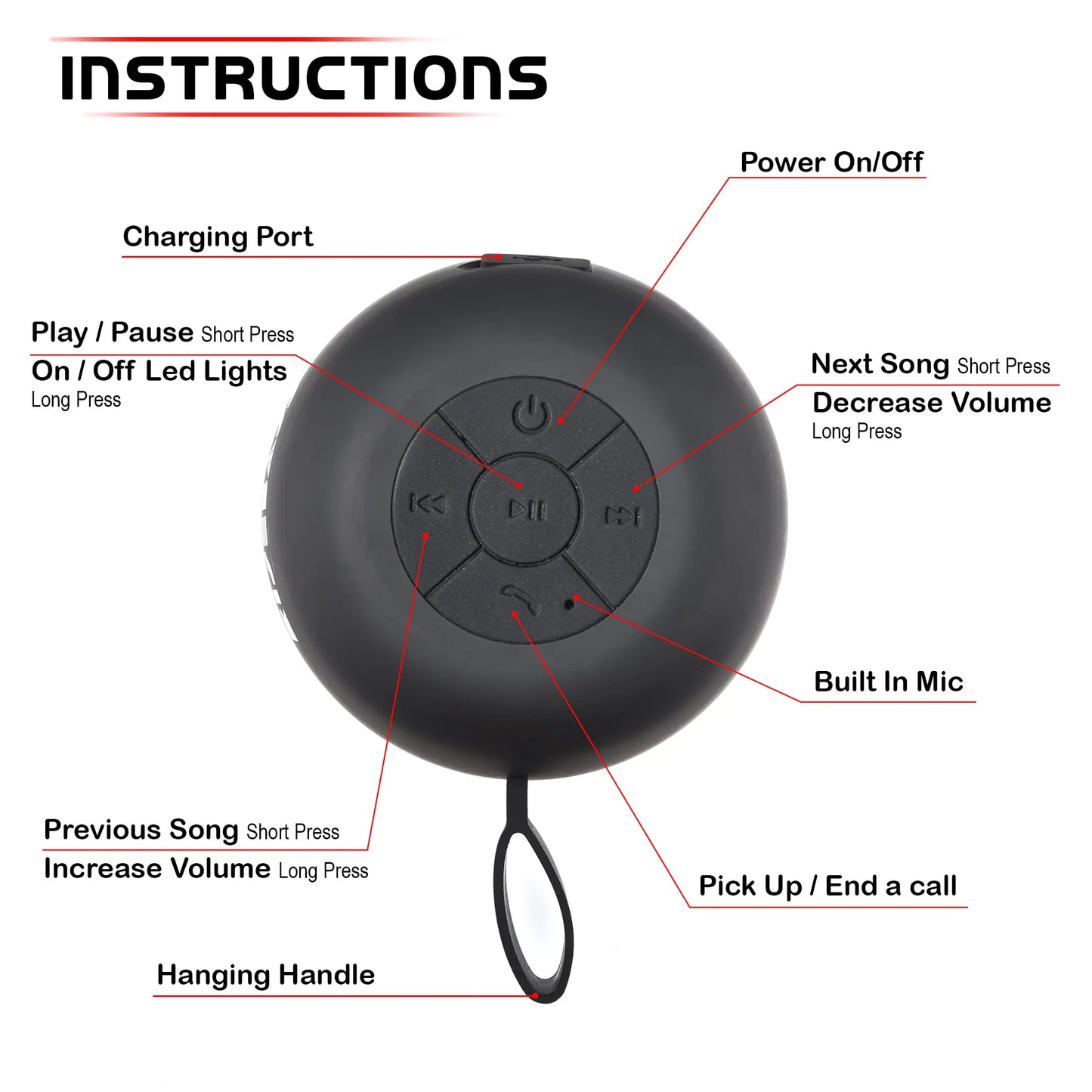 Enceinte Bluetooth Étanche pour Douche